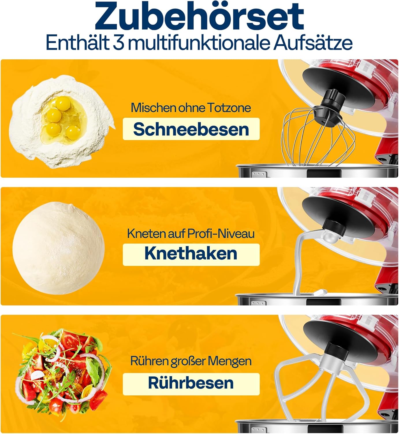 Küchenmaschine mit kippbarem Kopf, Rot