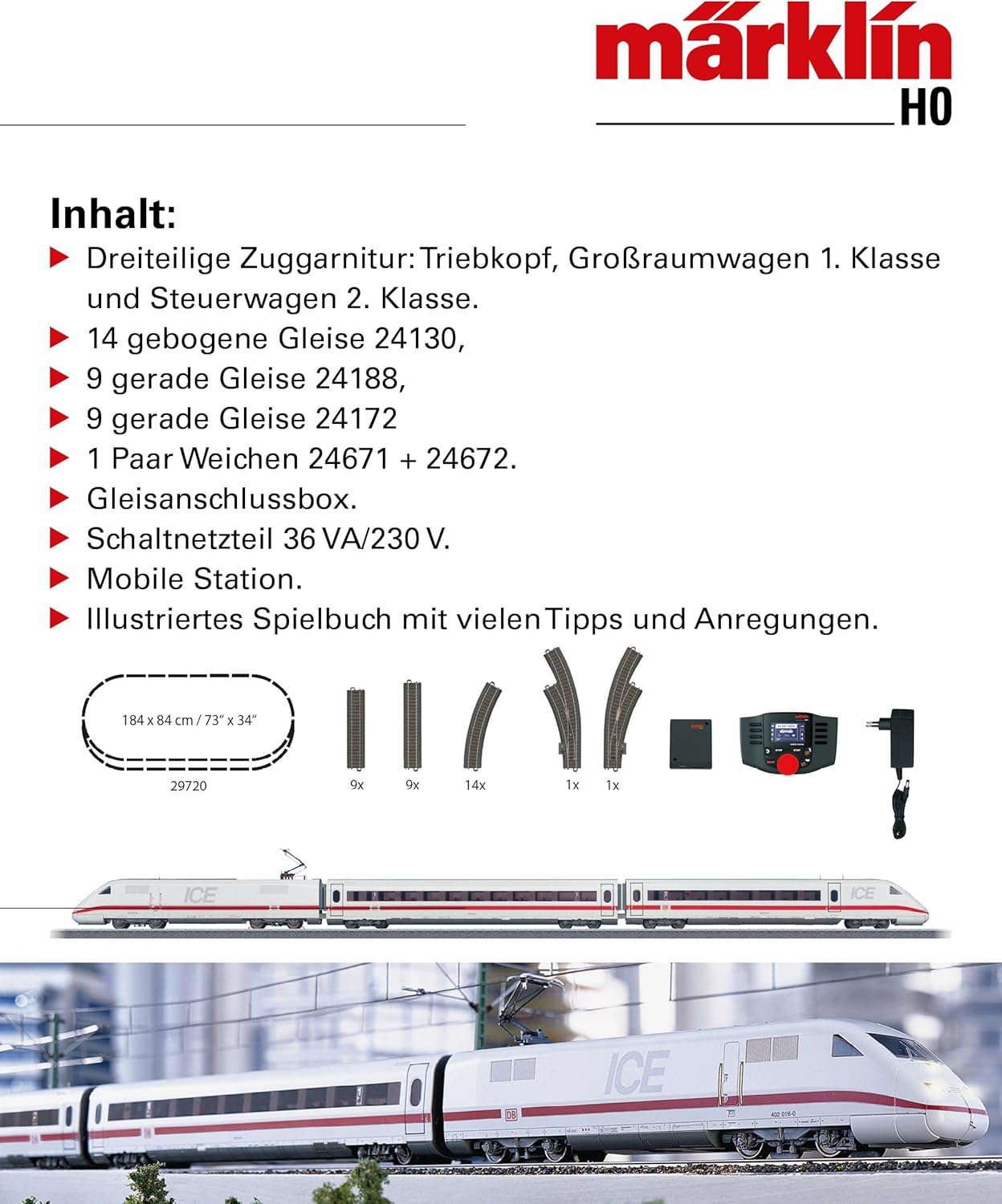 Digital-Startpackung ICE 2 Modelleisenbahn H0, Single