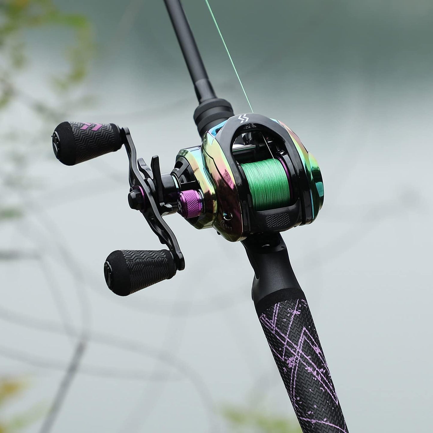 Baitcasting Angelruten-Kombi mit SuperPolymer-Griff, 6'0"Medium-2piece B-Casting-Kombi - Linkshänder
