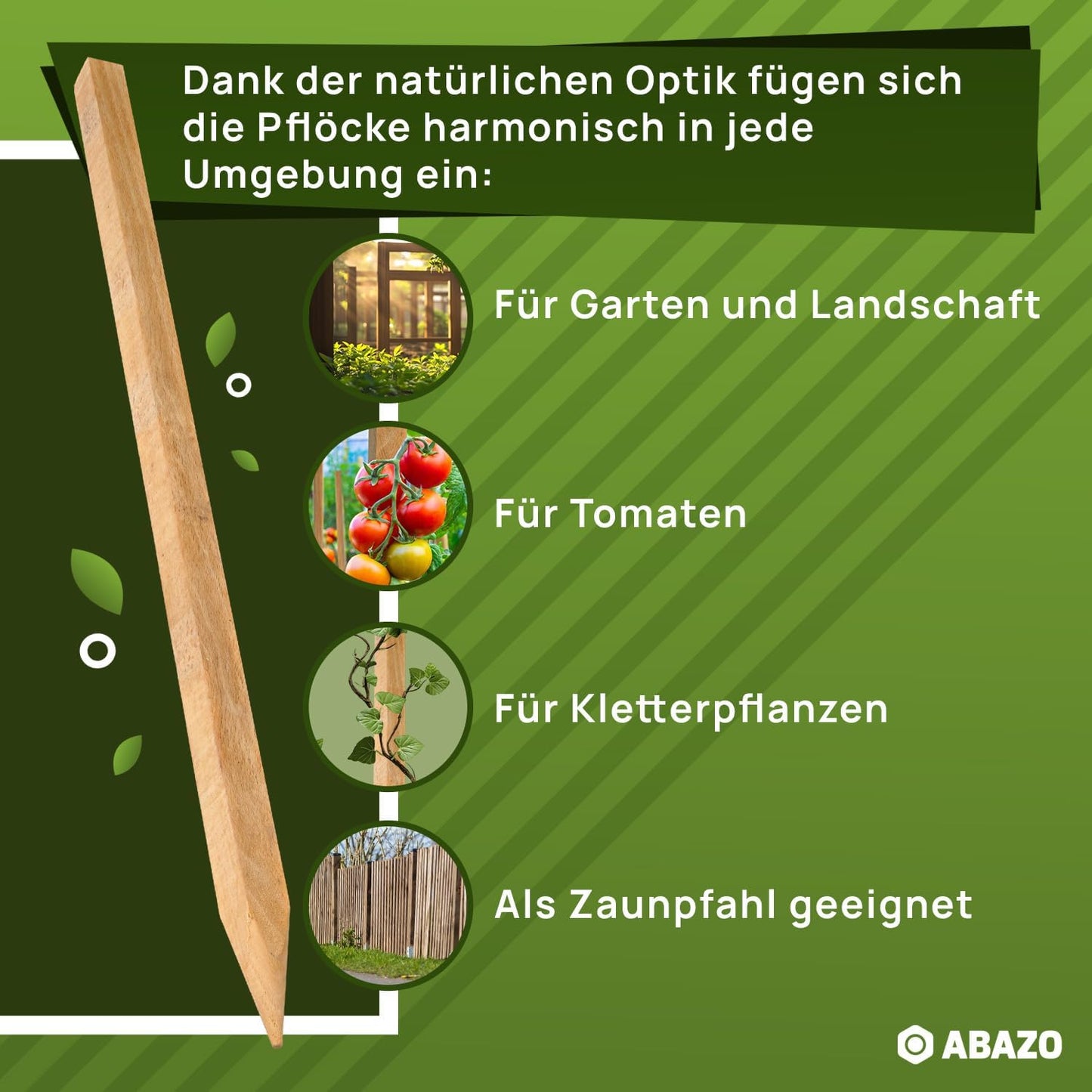 Holzstäbe Pflanzenstützen-Set, 30 cm