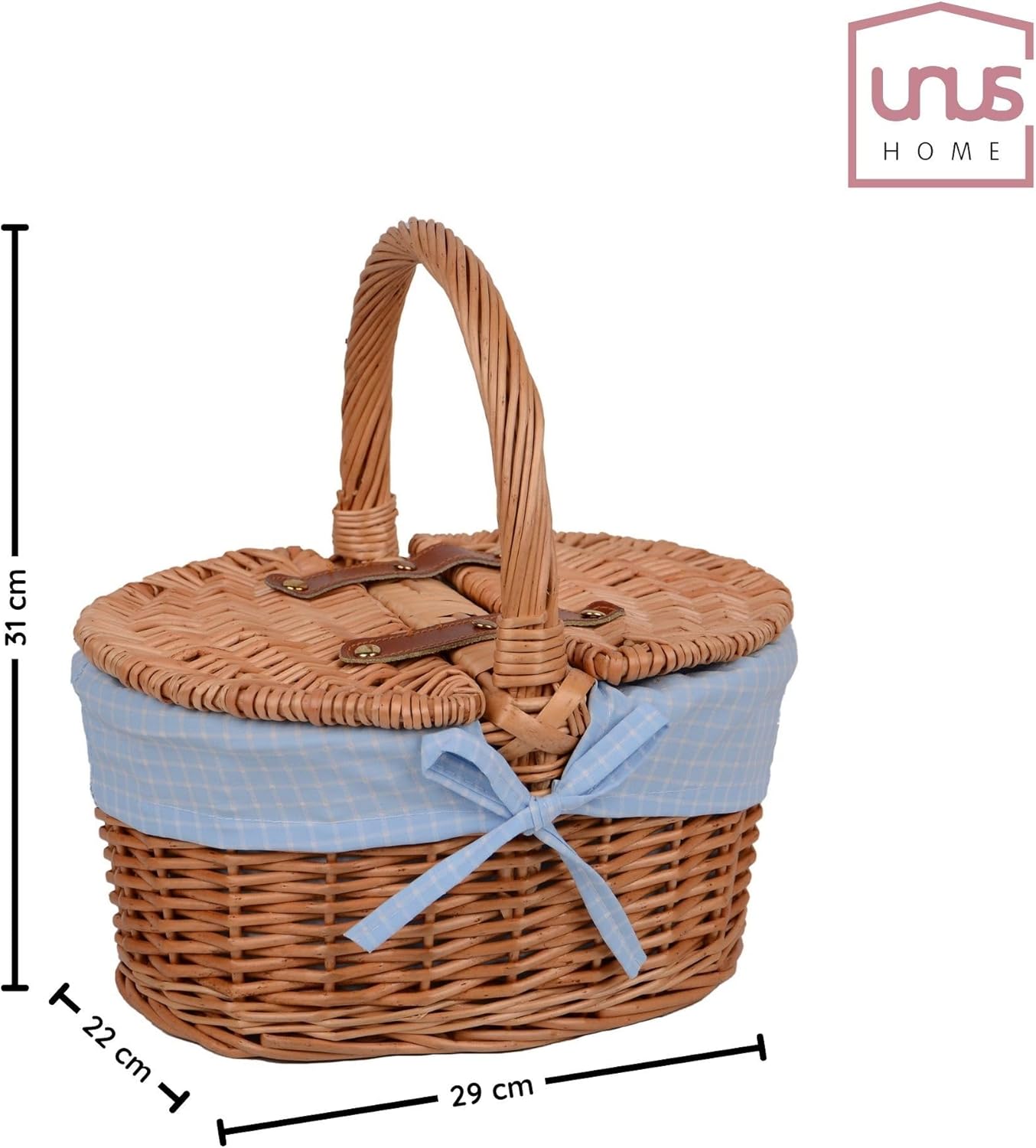 Kinder Picknickkorb mit Ausstattung, Oval Grün