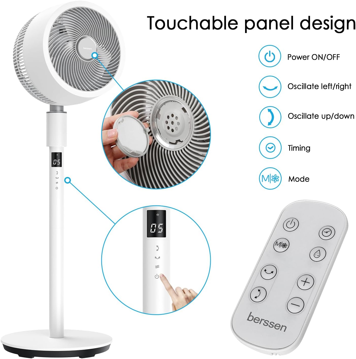 Standventilator mit 3D-Oszillation & Fernbedienung
