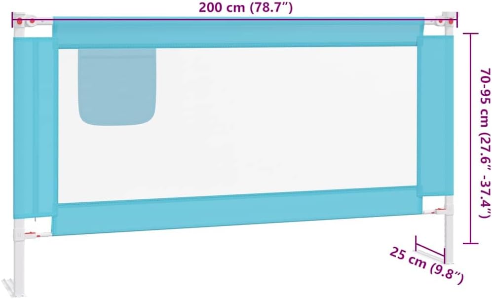 Zafir Bettgitter, 200 x 25 cm Blau
