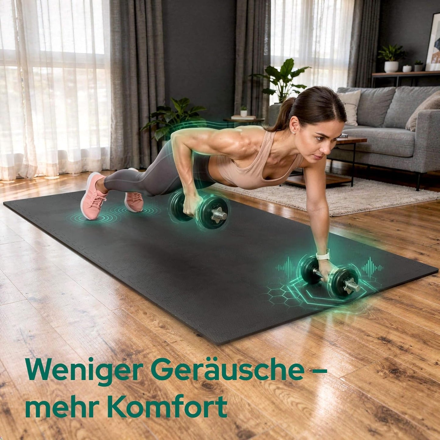 18er-Set Rutschfeste Puzzlematte Bodenschutz