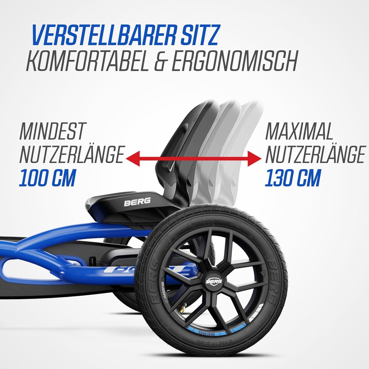 Buddy Tretfahrzeug mit Luftreifen für Kinder, Blue