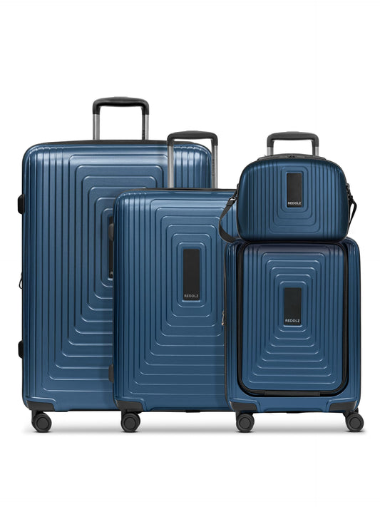 Essentials Hartschalen Koffer-Set 4-tlg., Dark Blue Metallic 4-Set+ (Laptop)