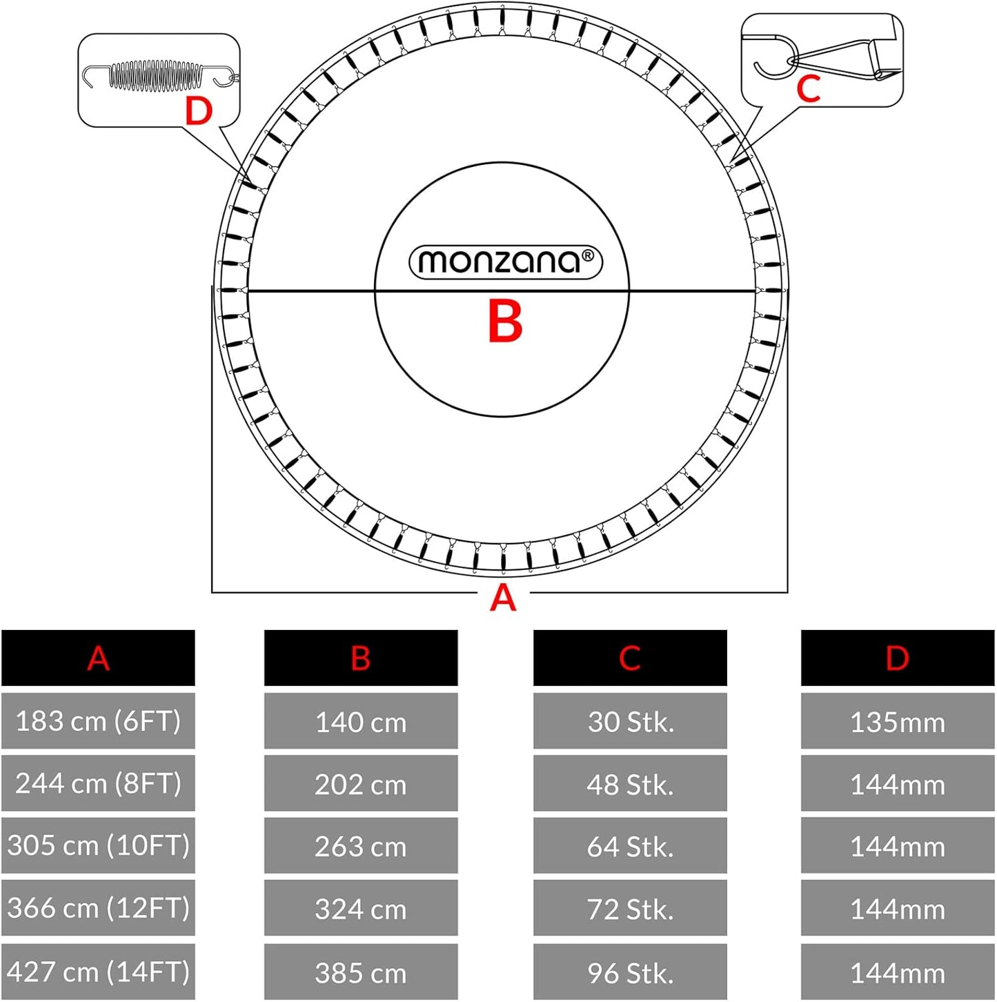 Trampolin Sprungtuch, 183cm
