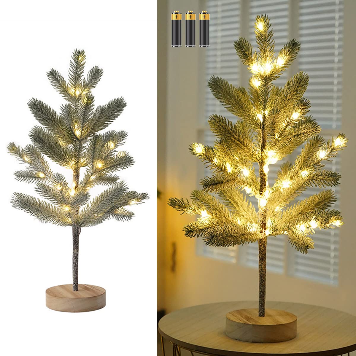 Deko Weihnachtsbaum mit LED-Lichter, Weihnachtsbaum 13 cm