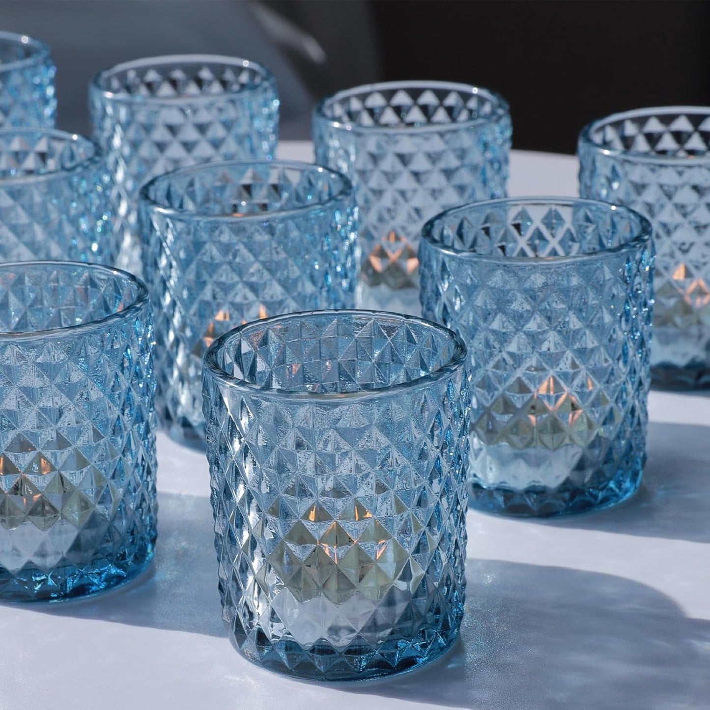 Teelichtgläser-Set (12 Stück), Blau 12