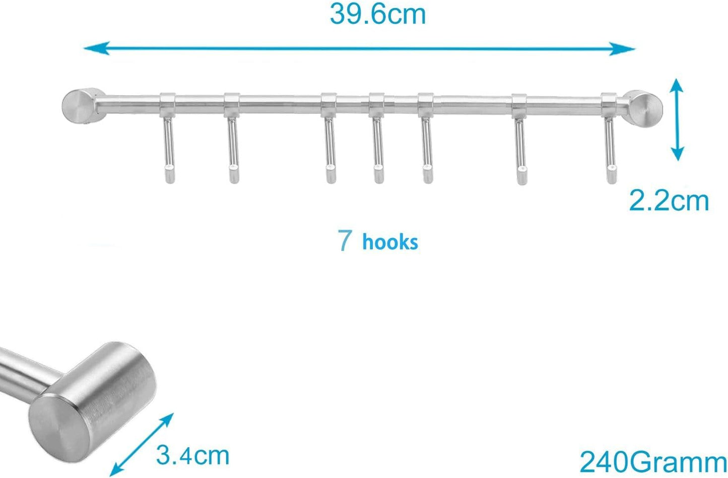 Hängeleiste mit 7 Haken, 7 Haken