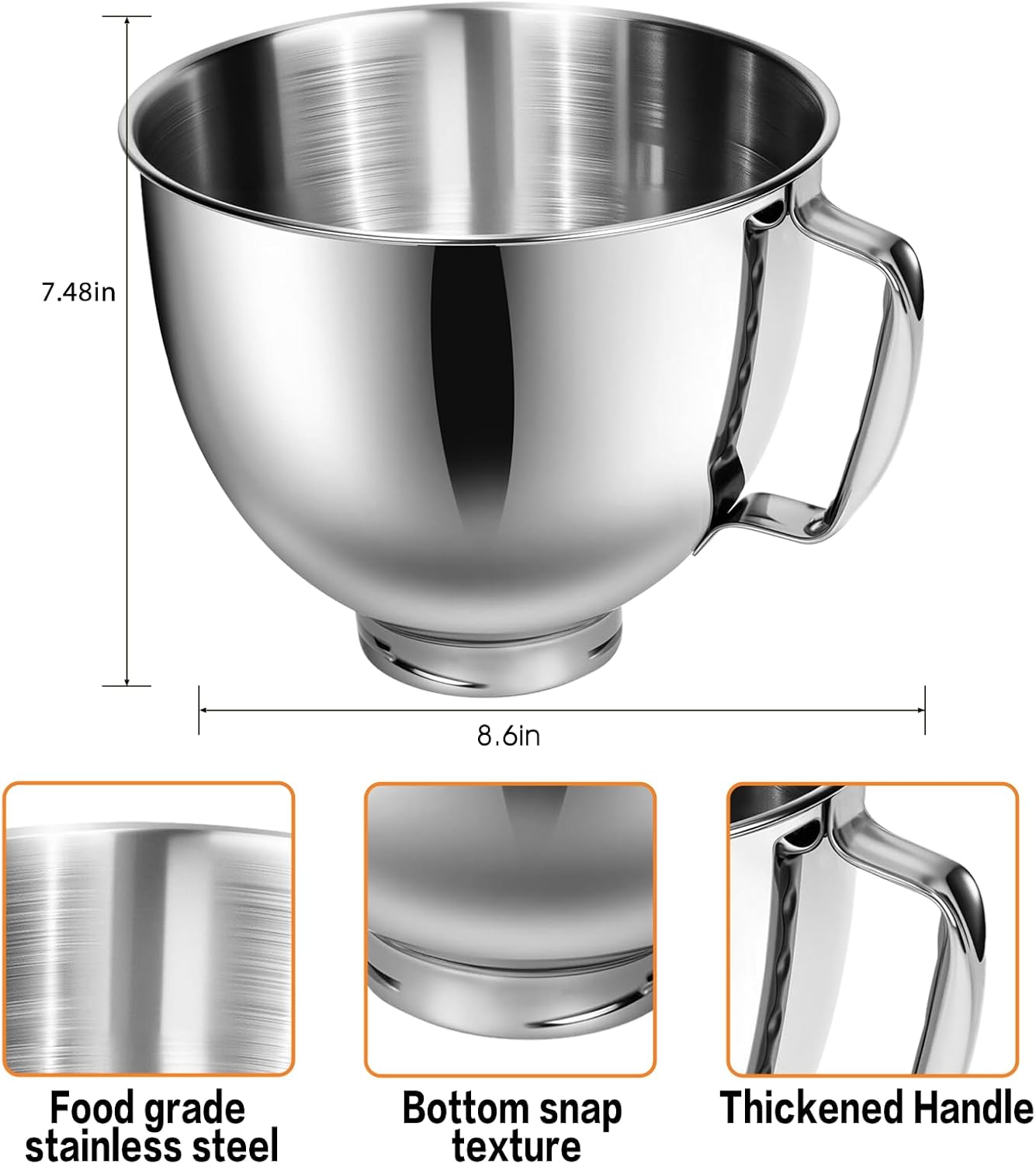 Mixerschüssel für 4,5-5 Quart Kitchen Aid Standmixer