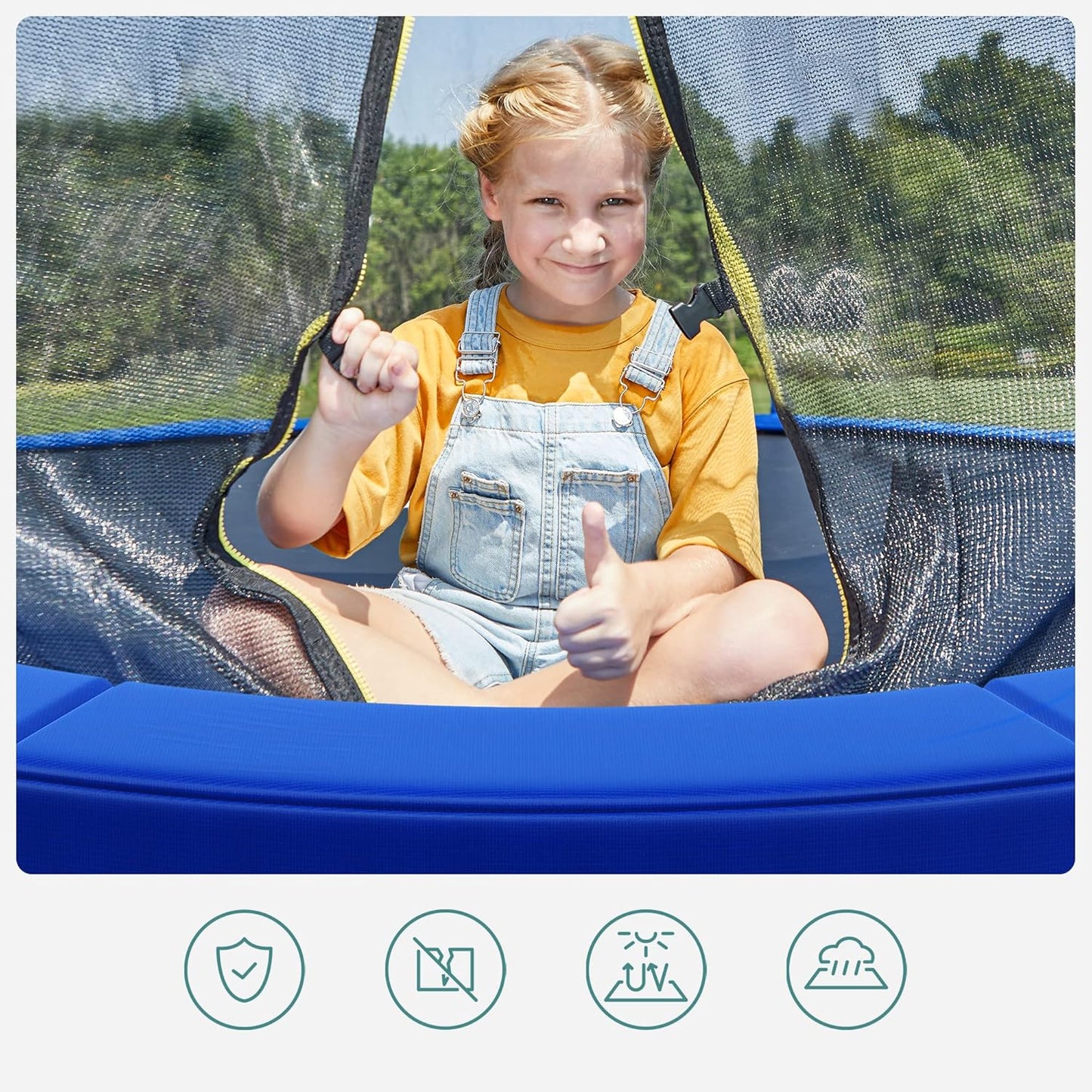 Trampolin-Randabdeckung, 366 cm, 366 cm Blau