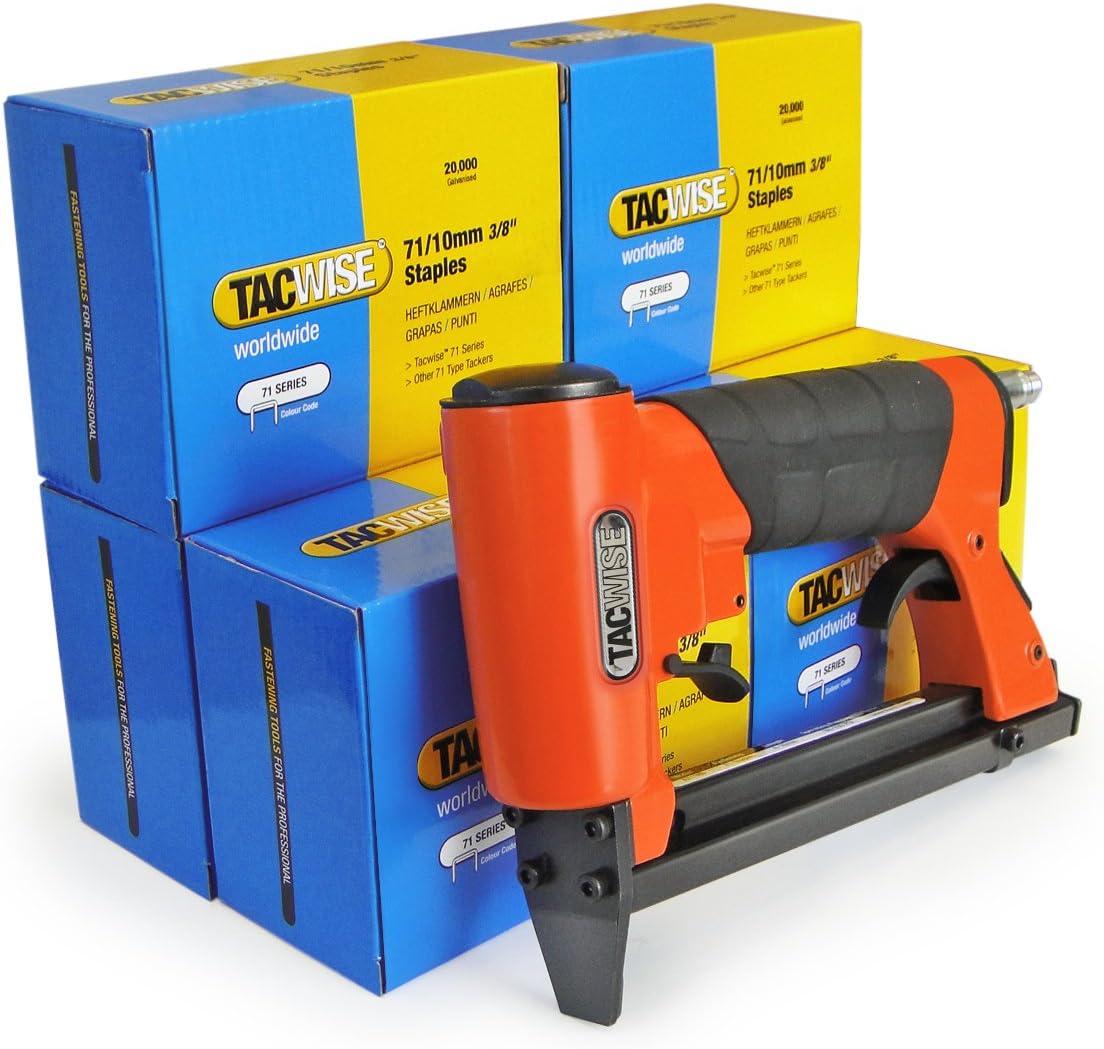 1190 A7116V Druckluft Tacker mit Typ 71 Heftklammern, A7116V + 6 x 20.000 71/10mm Heftklammern
