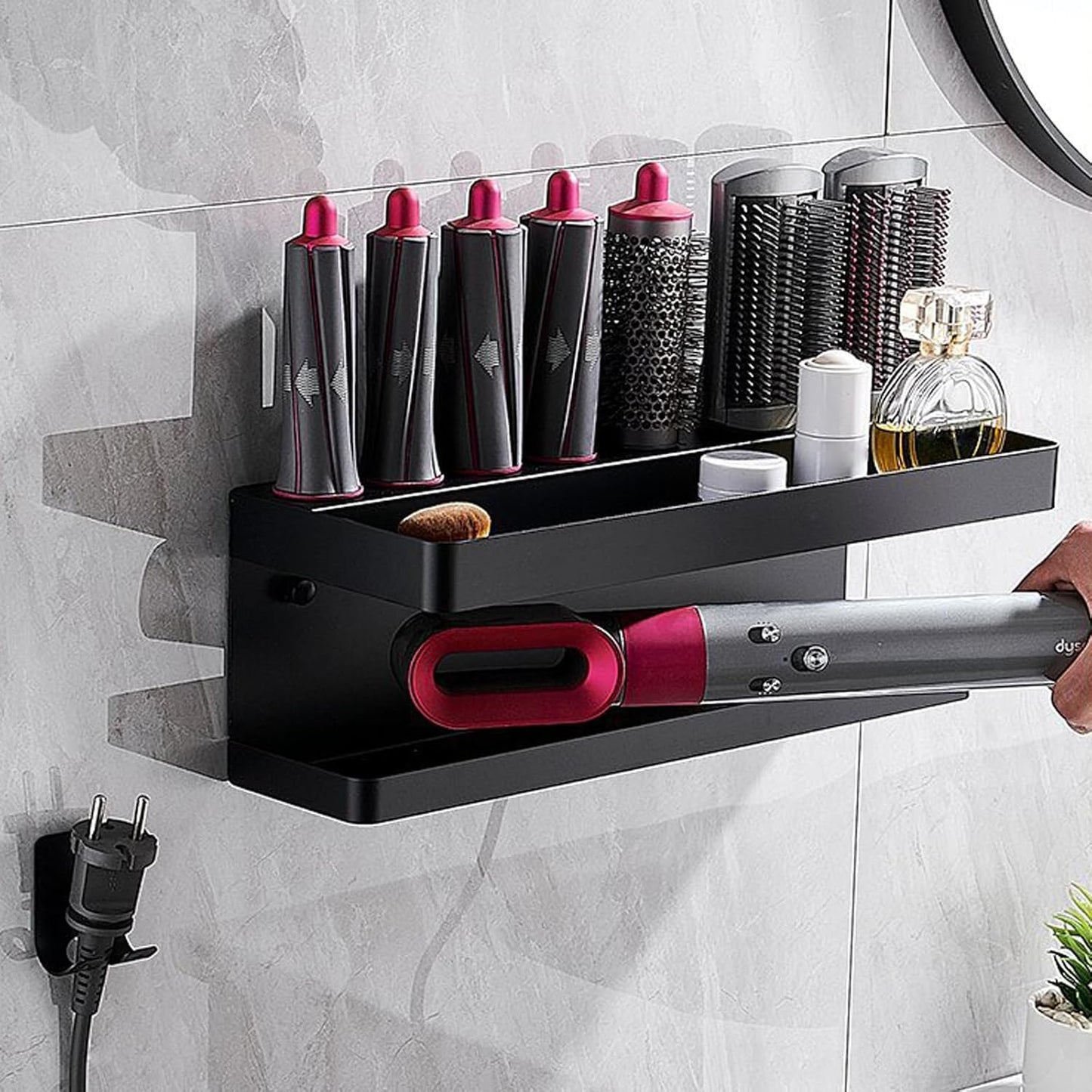 Wandhalterung für Dyson Airwrap mit Steckerhalterung, Stil 4