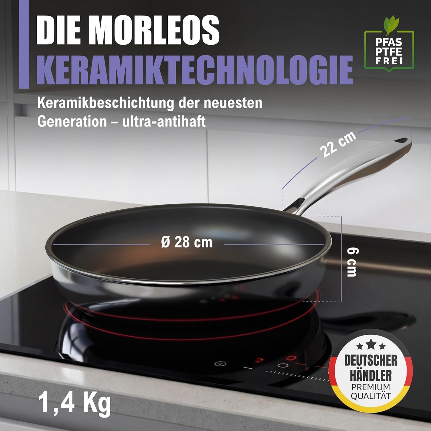 Keramikpfanne 28 cm, Ø 28cm Keramik