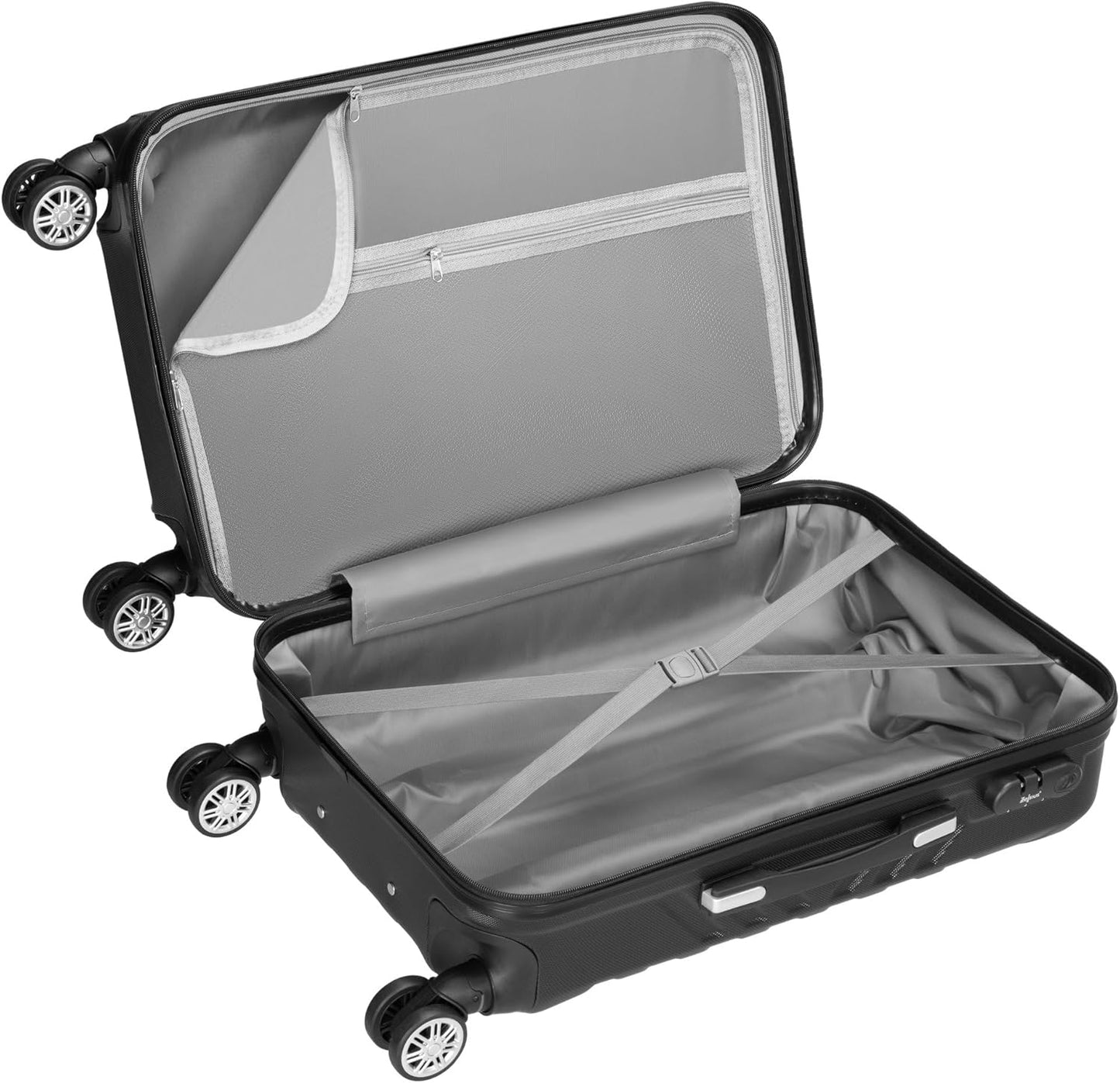 3-teiliges Hartschalenkoffer-Set, Schwarz