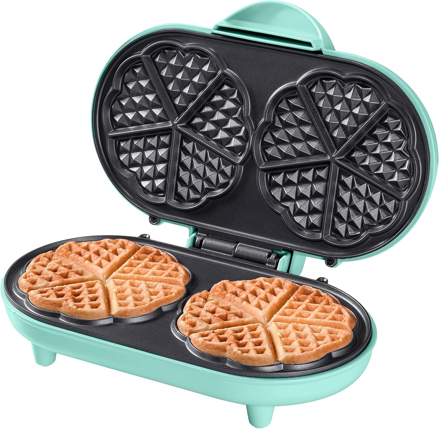Doppel-Waffeleisen für Herzwaffeln, Grün