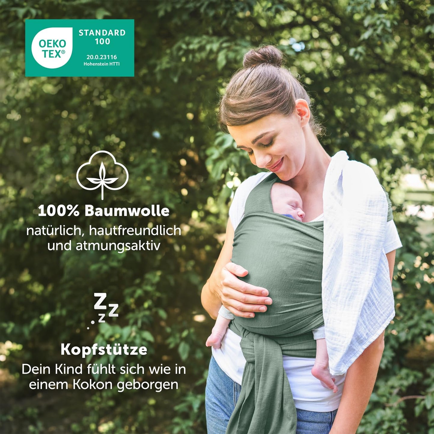 Tragetuch für Neugeborene, grün