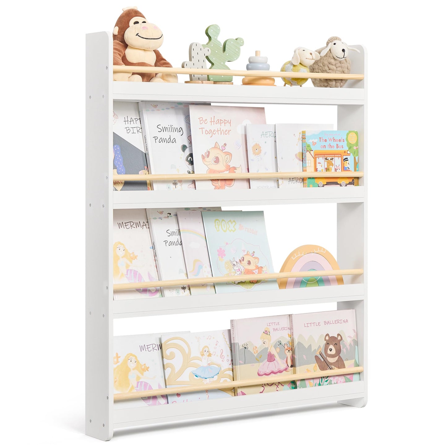 Kinder-Bücherregal mit 4 Ebenen (80 cm), 4 Ebenen (80B x 100H cm)