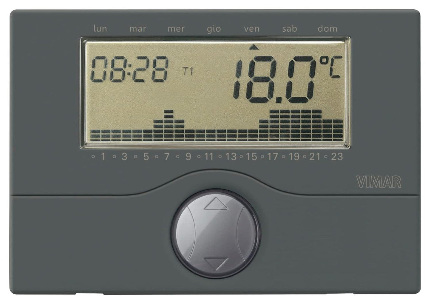 Elektronischer Uhrenthermostat für Raumtemperaturregelung, Anthrazit