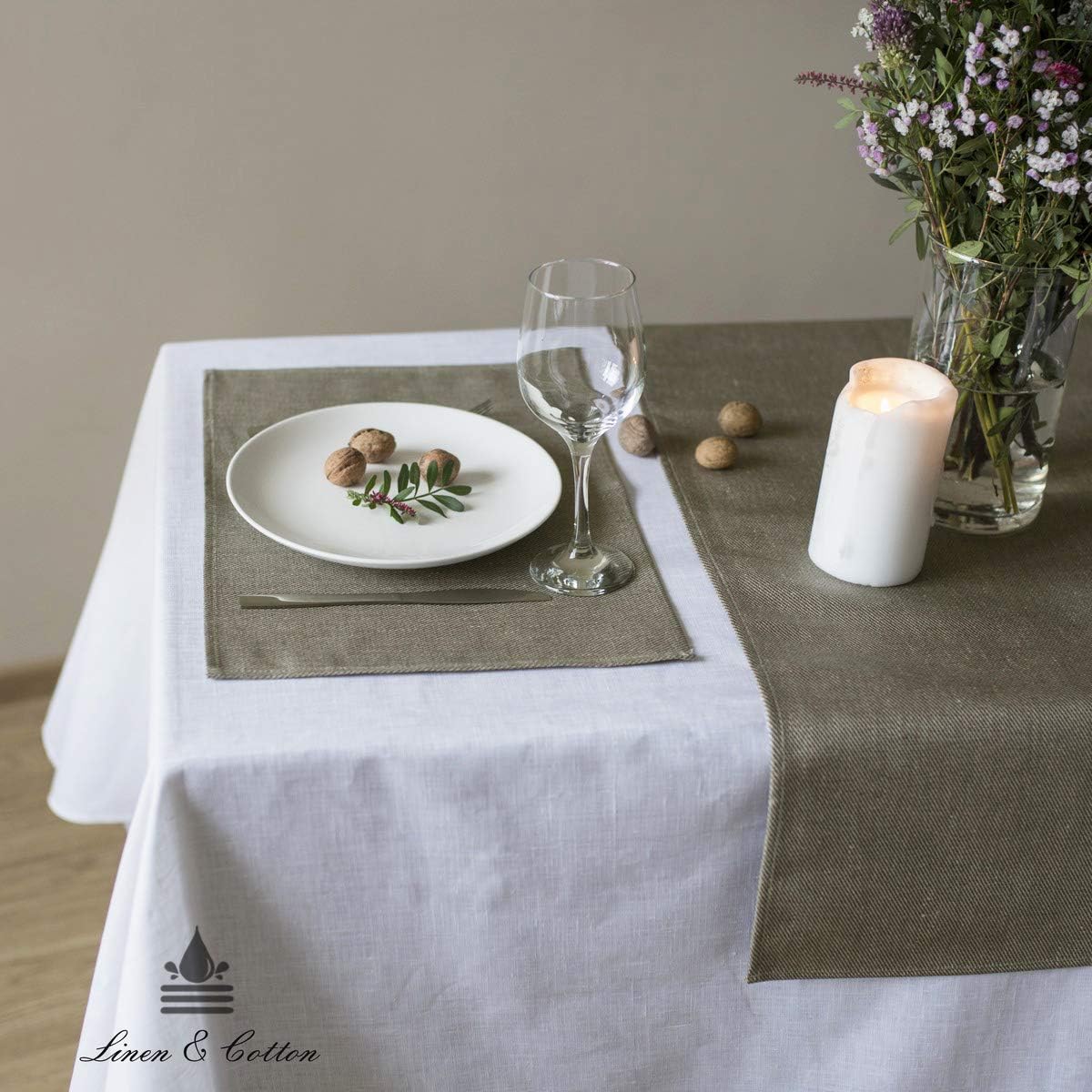 2 Stück Tischsets aus Leinen, 30 x 45 cm, Grau Tischsets - 30 x 45cm