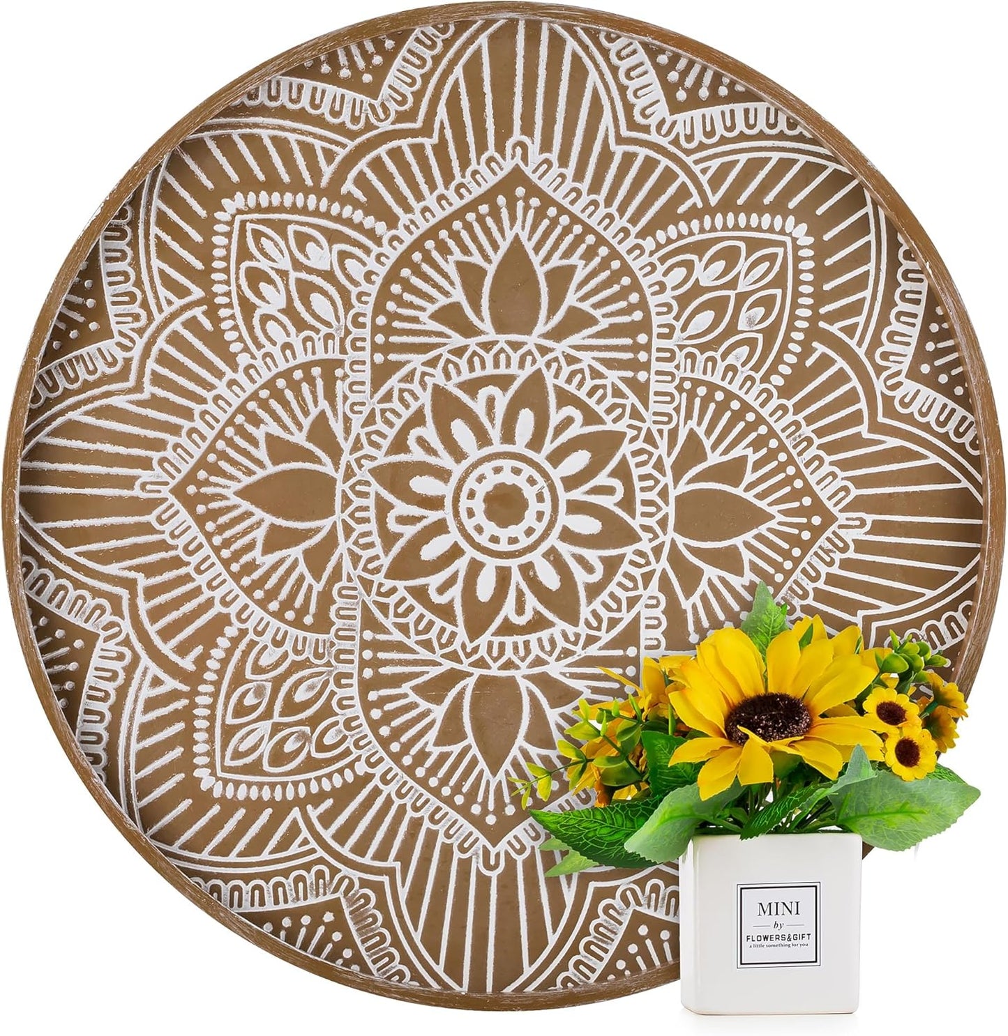 Dekotablett, 45 cm / Braun