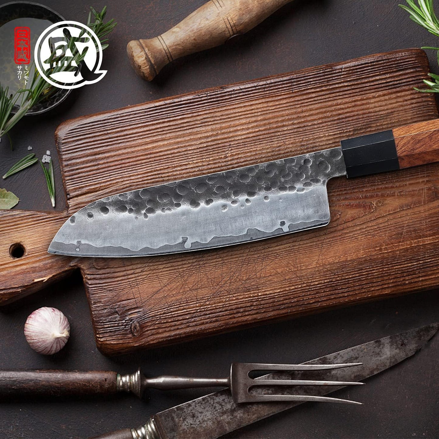 Handgeschmiedetes Santokumesser, 19 cm Santoku Kochmesser