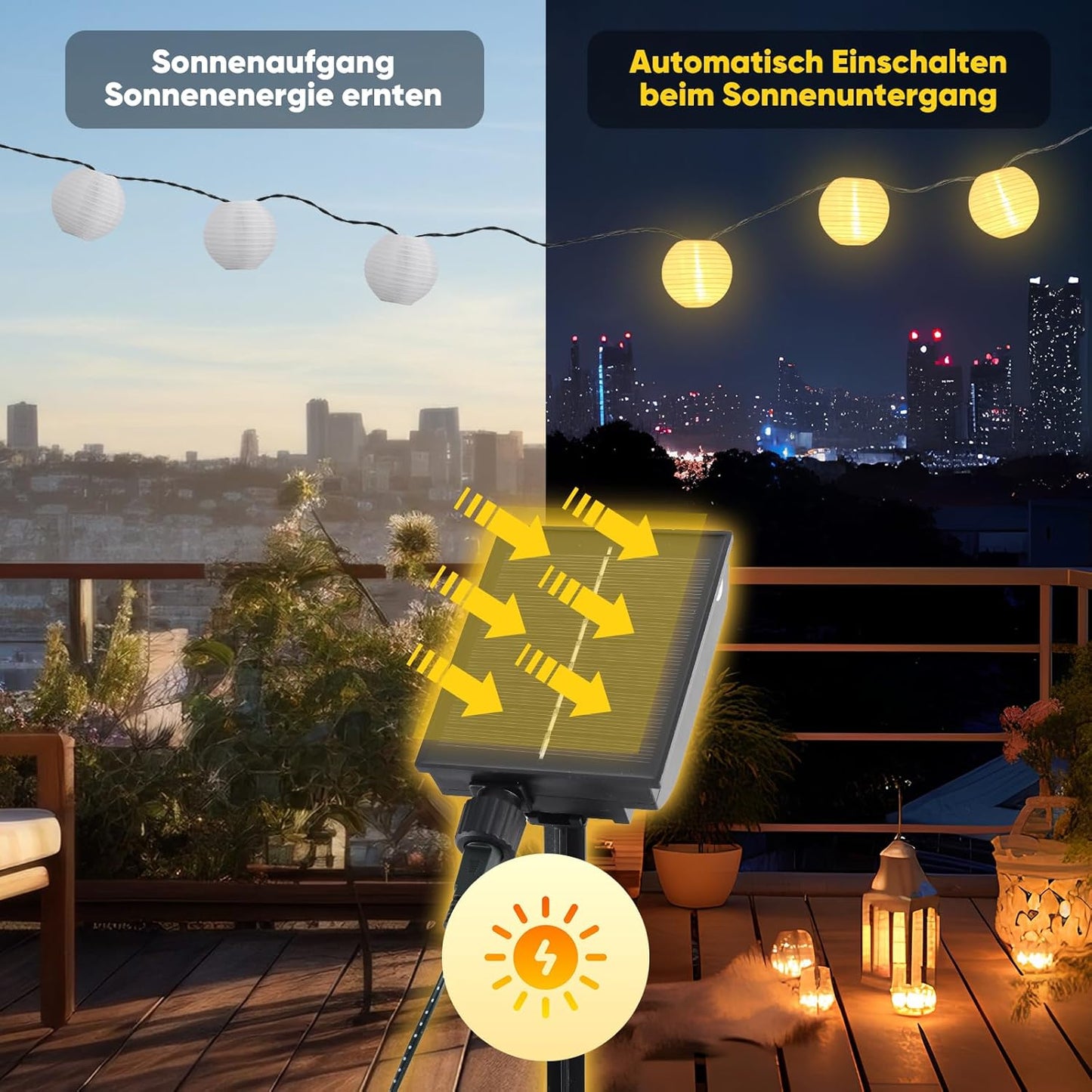 Solar-LED-Lichterkette, 10m