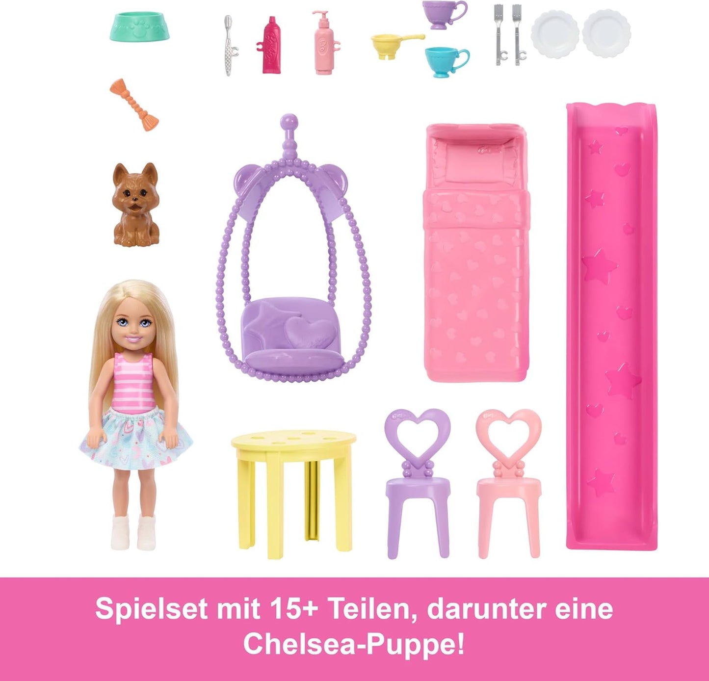 Spielzeug-Puppenhaus mit Rutsche und Zubehör
