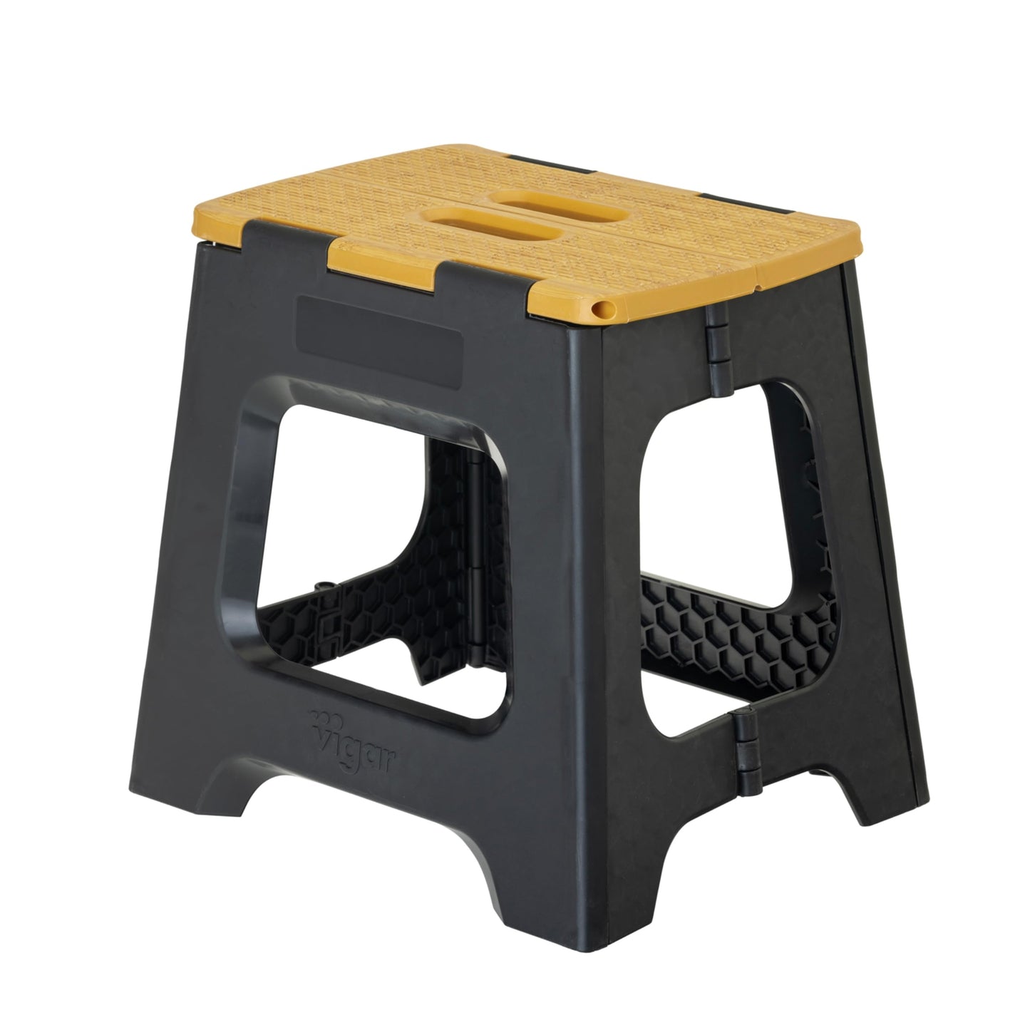 Kompakter Klapptritt-Hocker, Schwarz, Bamboo Print On Top 32 cm, 1-Step