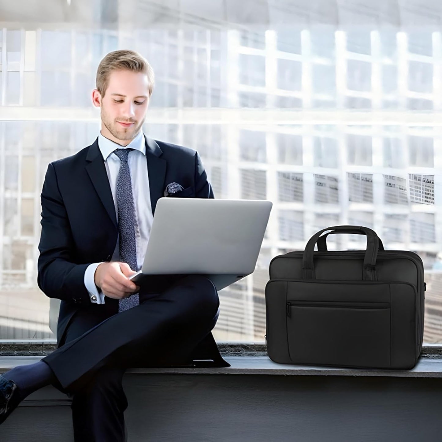 Erweiterbare Business-Laptoptasche, 17 Zoll