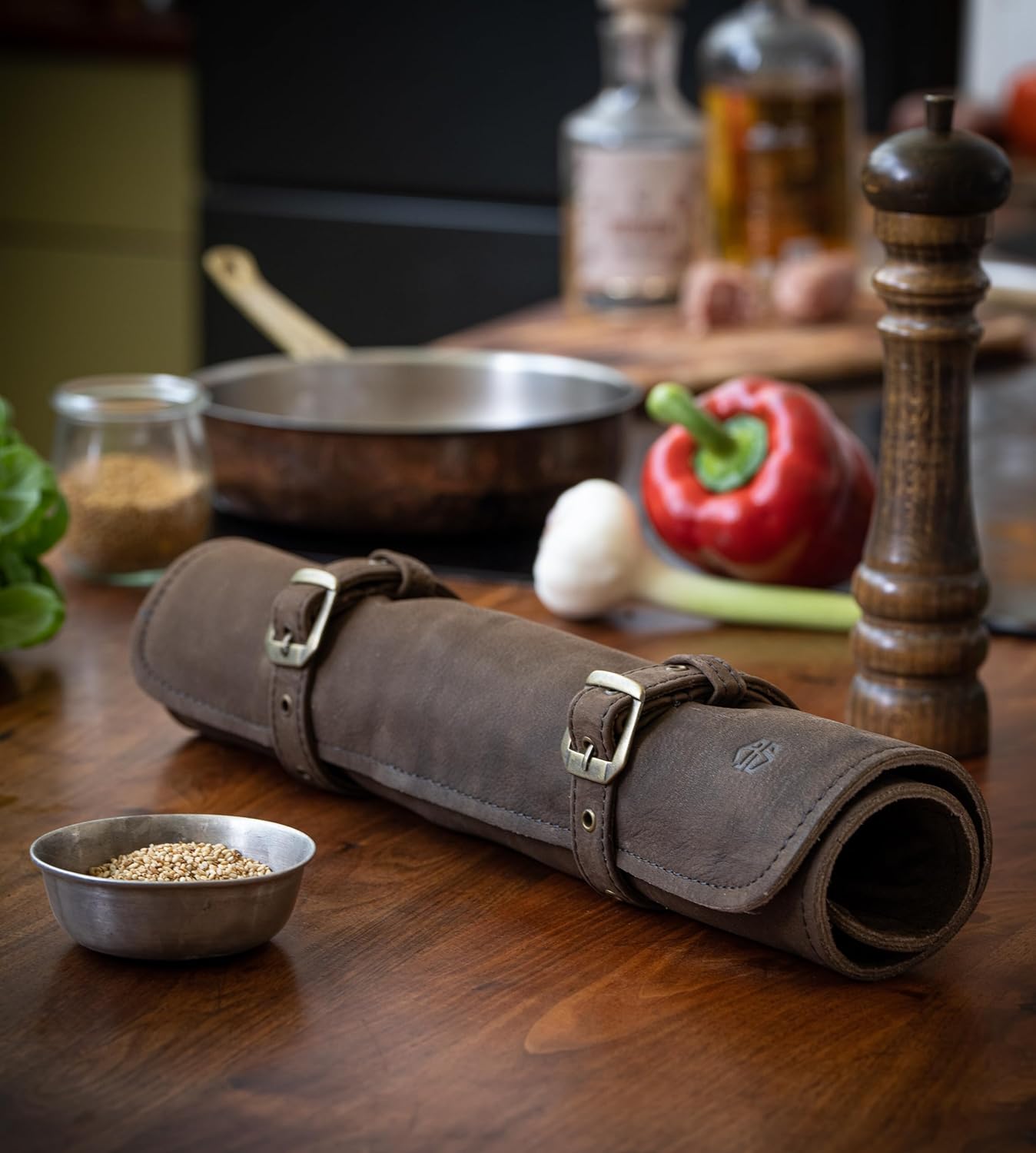 Messertasche Sam, Dunkelbraun-antik