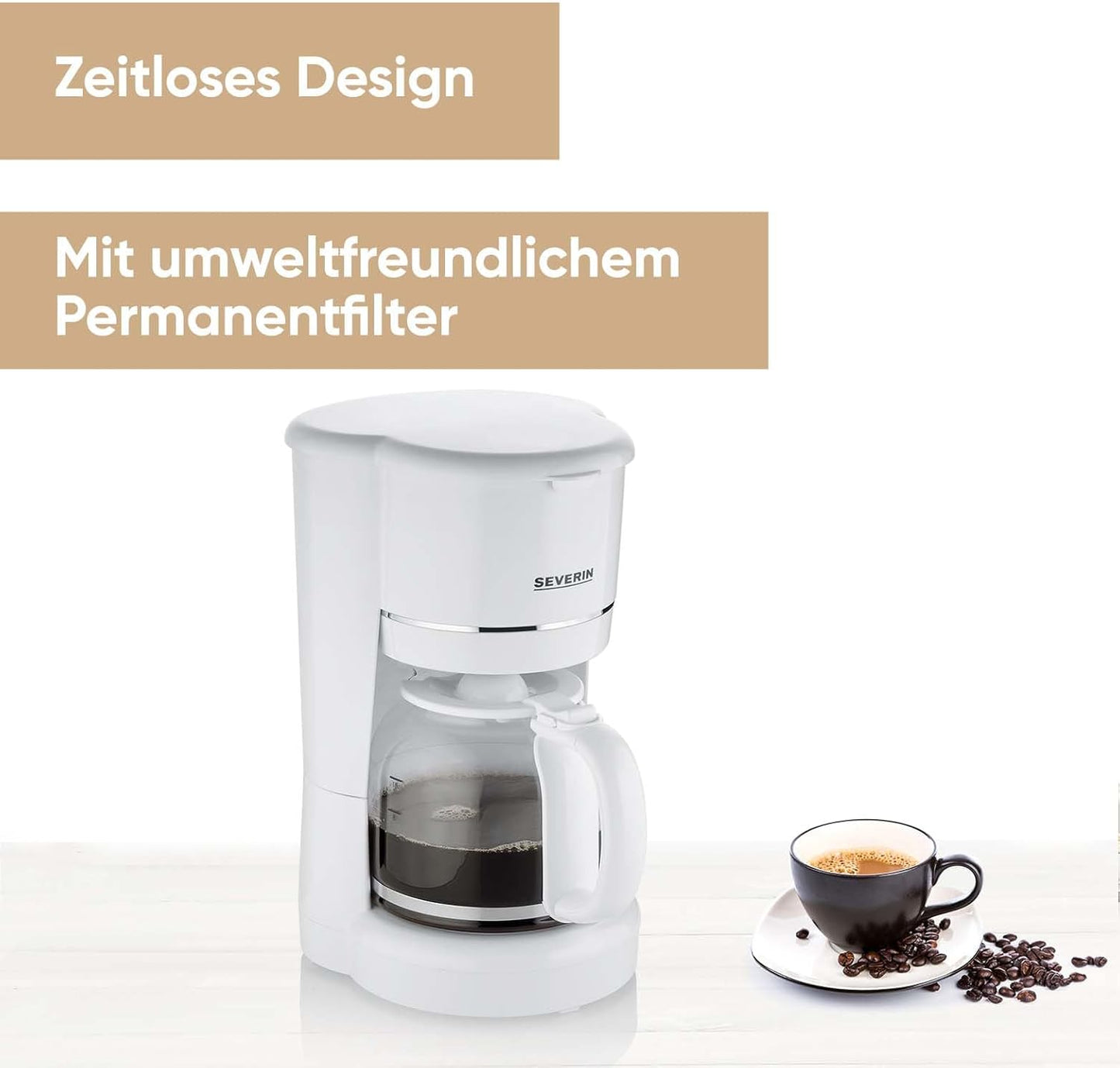 KA 4323 Filterkaffeemaschine mit Glaskanne, Weiss, 900w - 10 Tassen