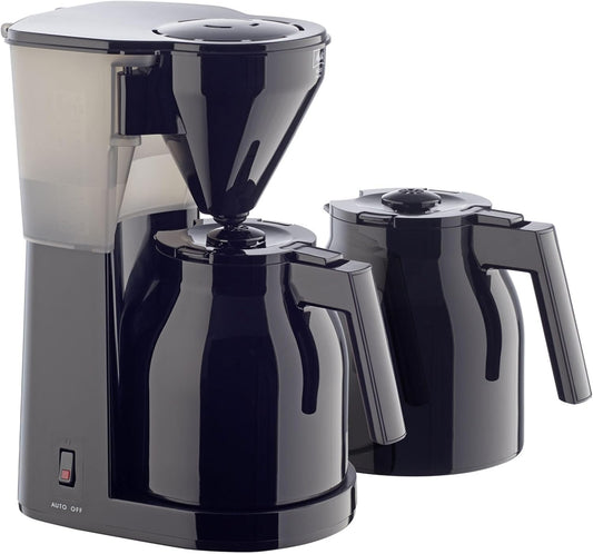 1023-06 Easy Therm Filterkaffeemaschine mit zwei Thermoskannen, Thermkanne (2 kannen), Schwarz