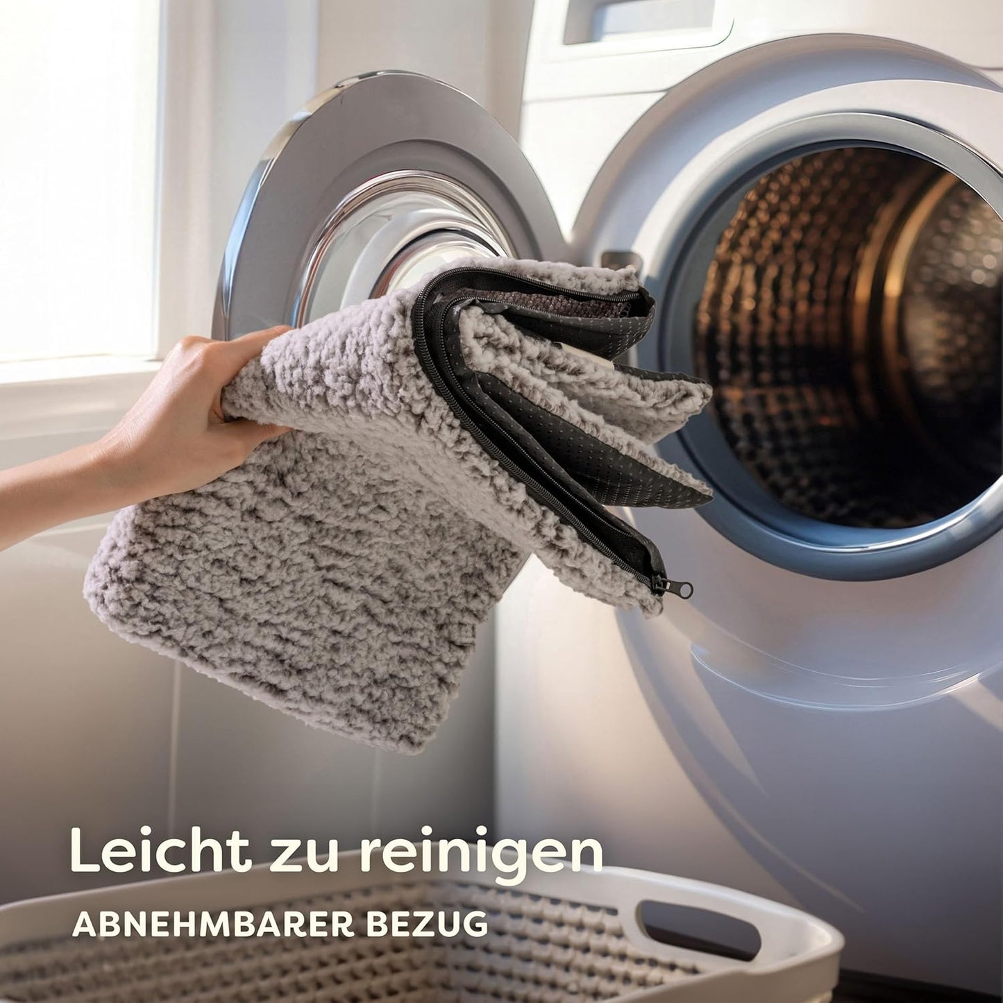 Selbstheizende Katzendecke mit rutschfester Unterseite, Grau
