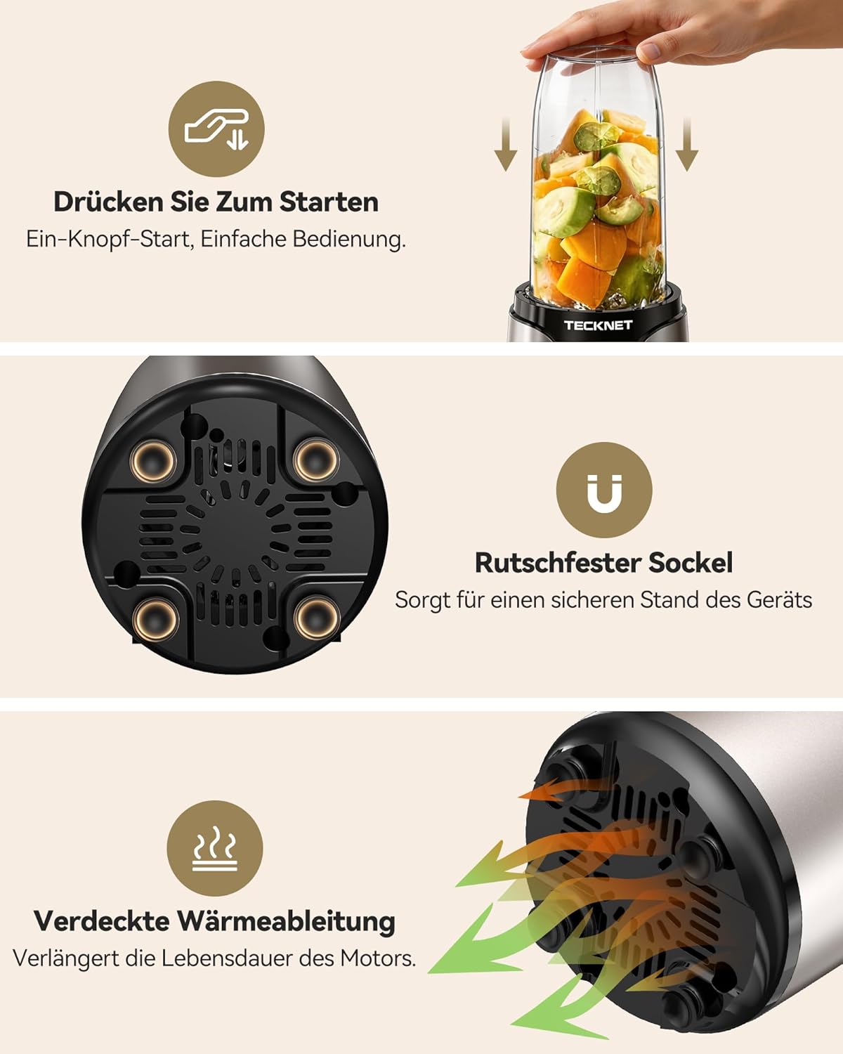 Standmixer, Grau 1000W