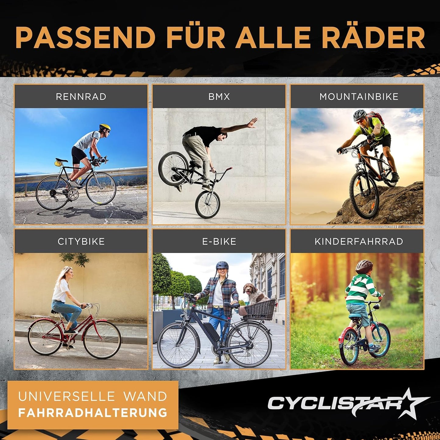 Fahrrad Wandhalterung bis 40kg für MTB & E-Bike