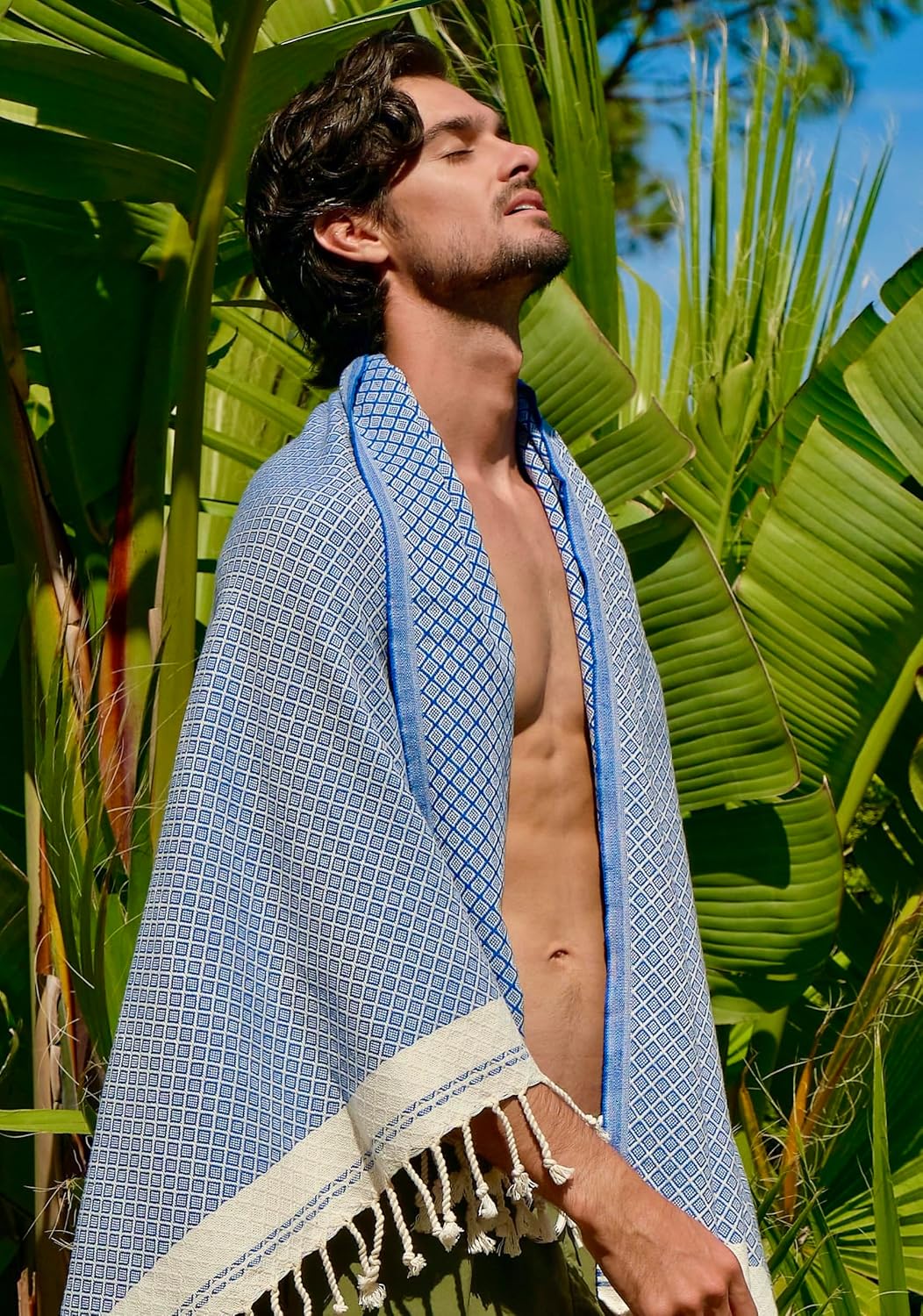 2er-Set Hamamtuch, Mint / Sax Blau