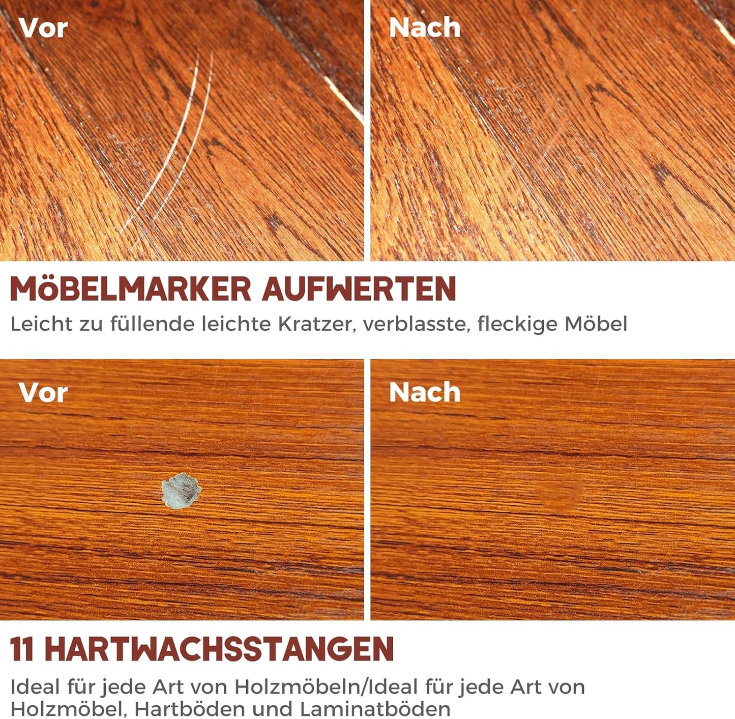 Laminat Reparaturset mit Schmelzwerkzeug (24-tlg.)