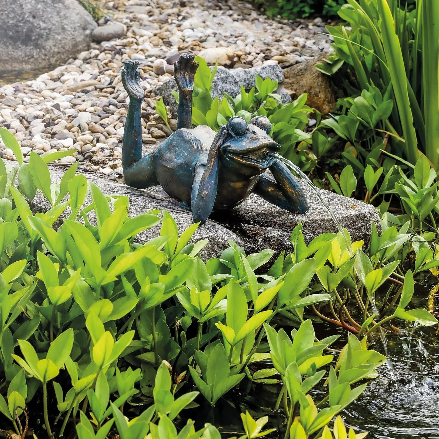 Wasserspeier-Figur Frosch für Garten-Teich