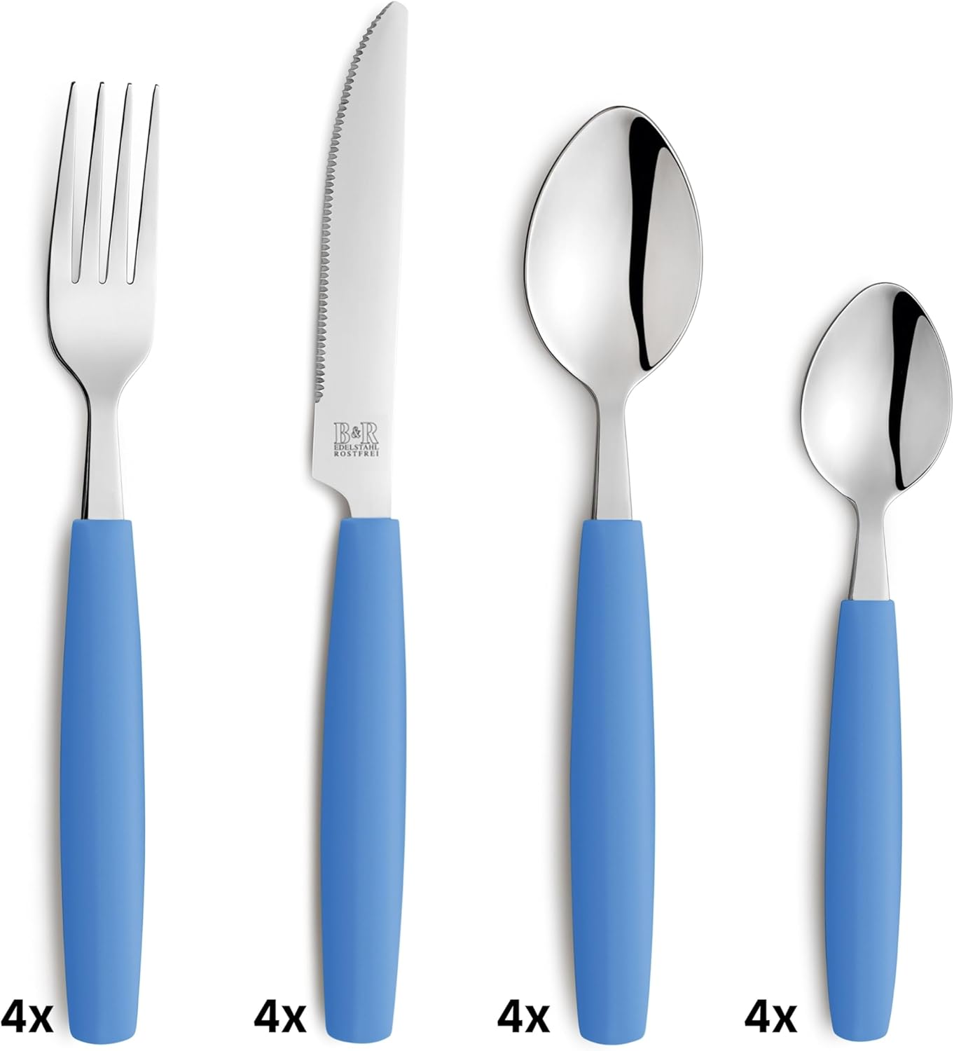 VALOA Besteck-Set für 4 Personen, Hellblau