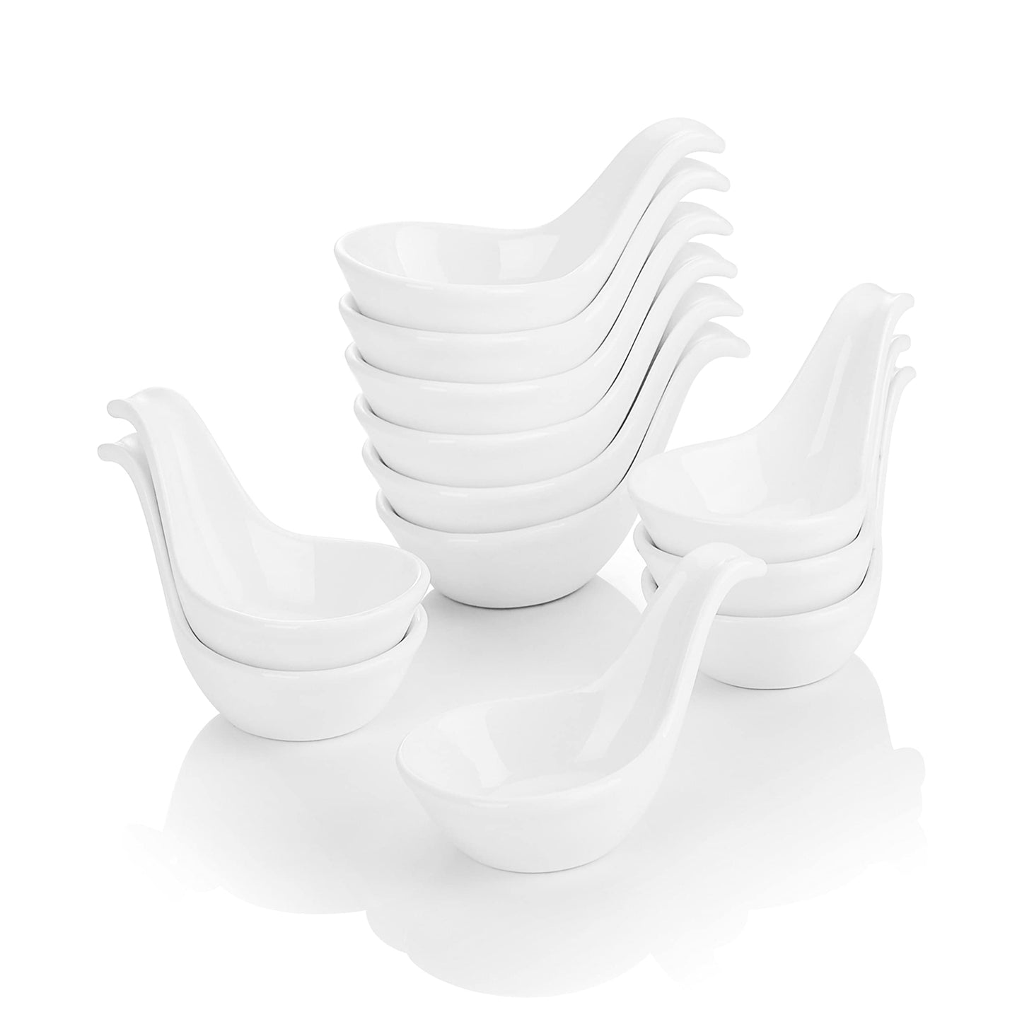 12-teiliges löffelförmiges Dessertschälchen-Set Serie Ramekin.Dish, Set- 12 Tlg. 9.5 * 5.7 * 5.2cm/20ml (Löffelförmig) Weiss
