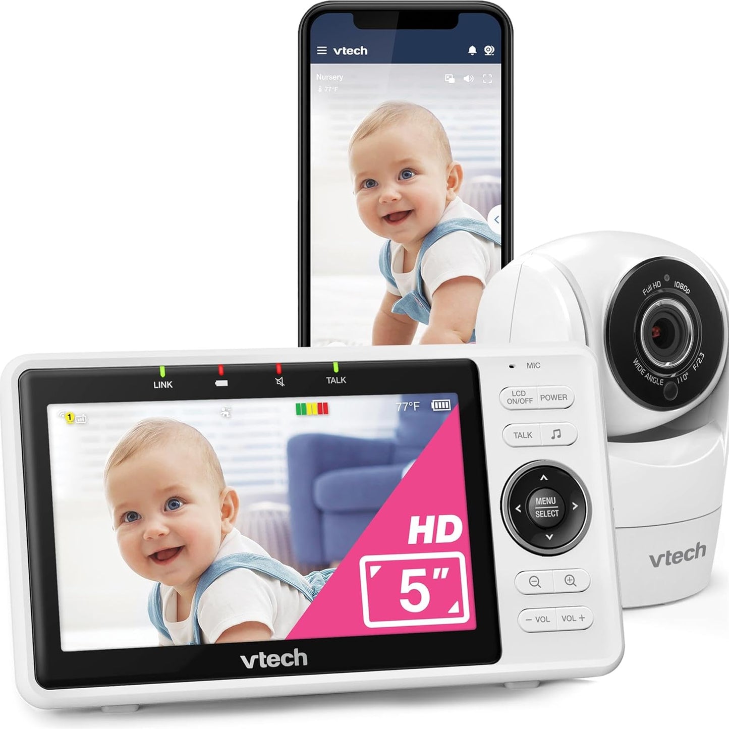 Babyphone mit Kamera VM901-1W, 5"-VM901-APP