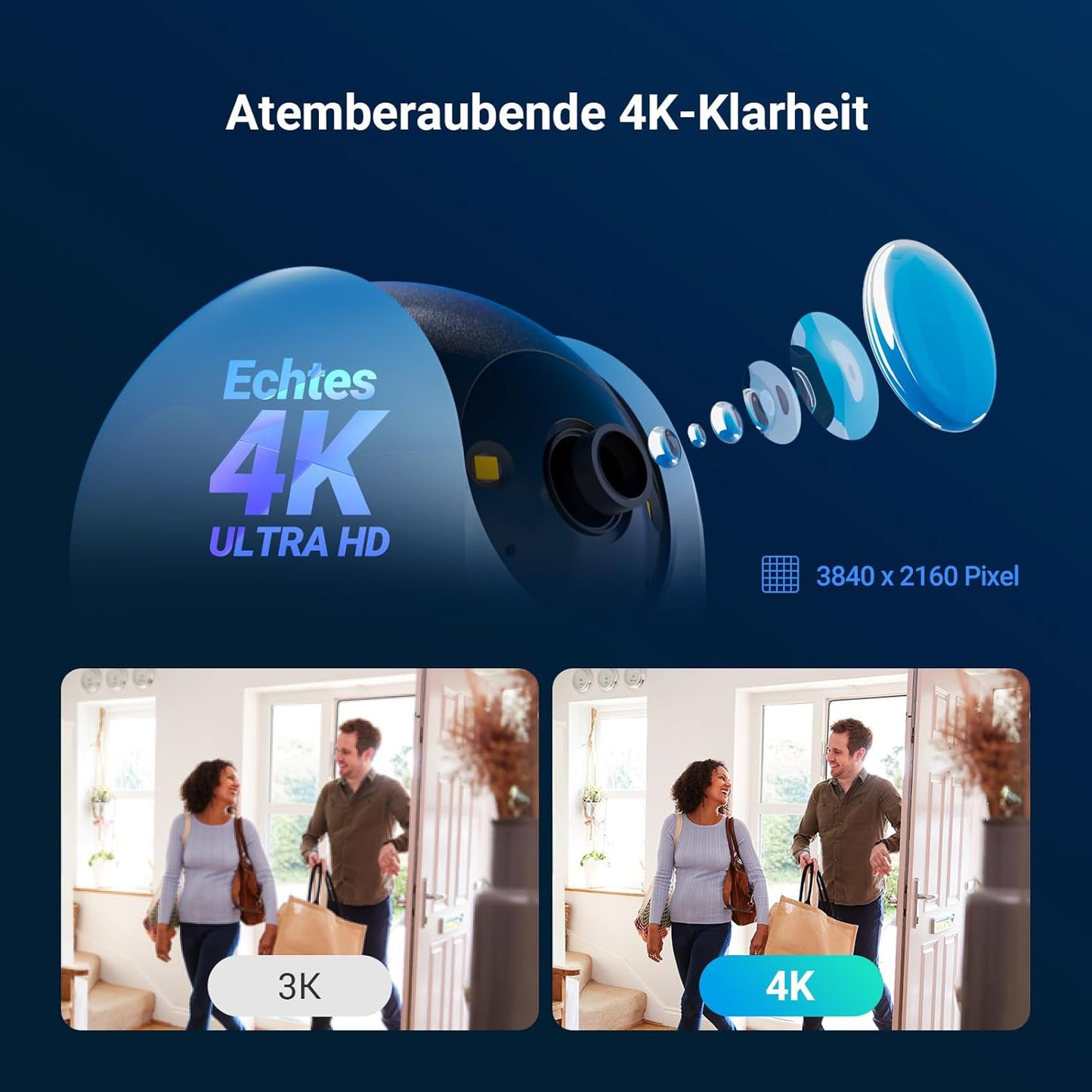 4K Überwachungskamera C6N G1 mit 360° Schwenk & Zoom-Tracking, G1 4k