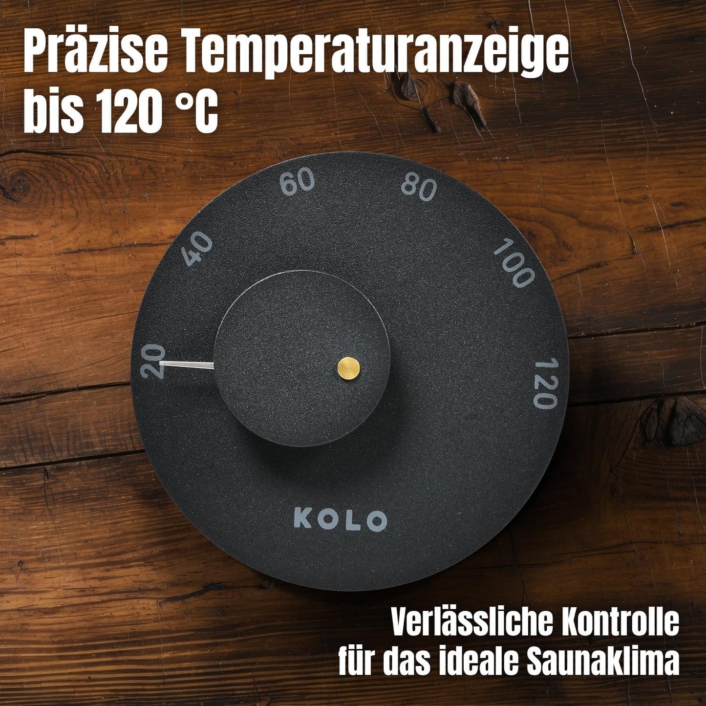 Kolo Sauna Thermometer Mittari 2, Schwarz