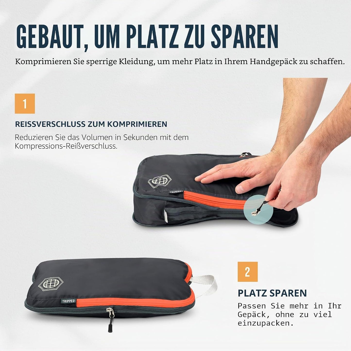 Reise-Kompressionswürfel-Set, Grau 6Piece