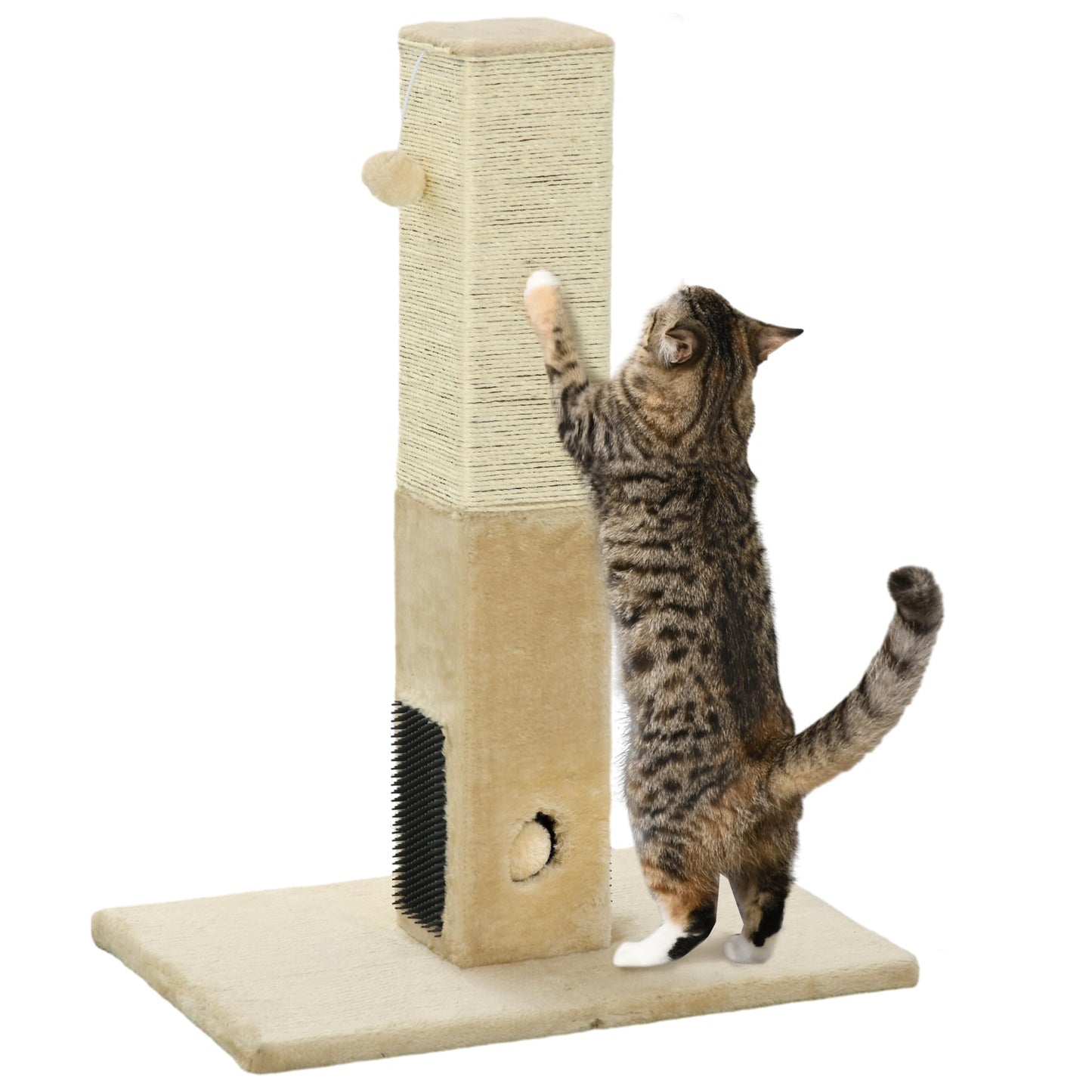 Kratzbaum mit Spielball, Beige 59,5L x 39B x 79H cm