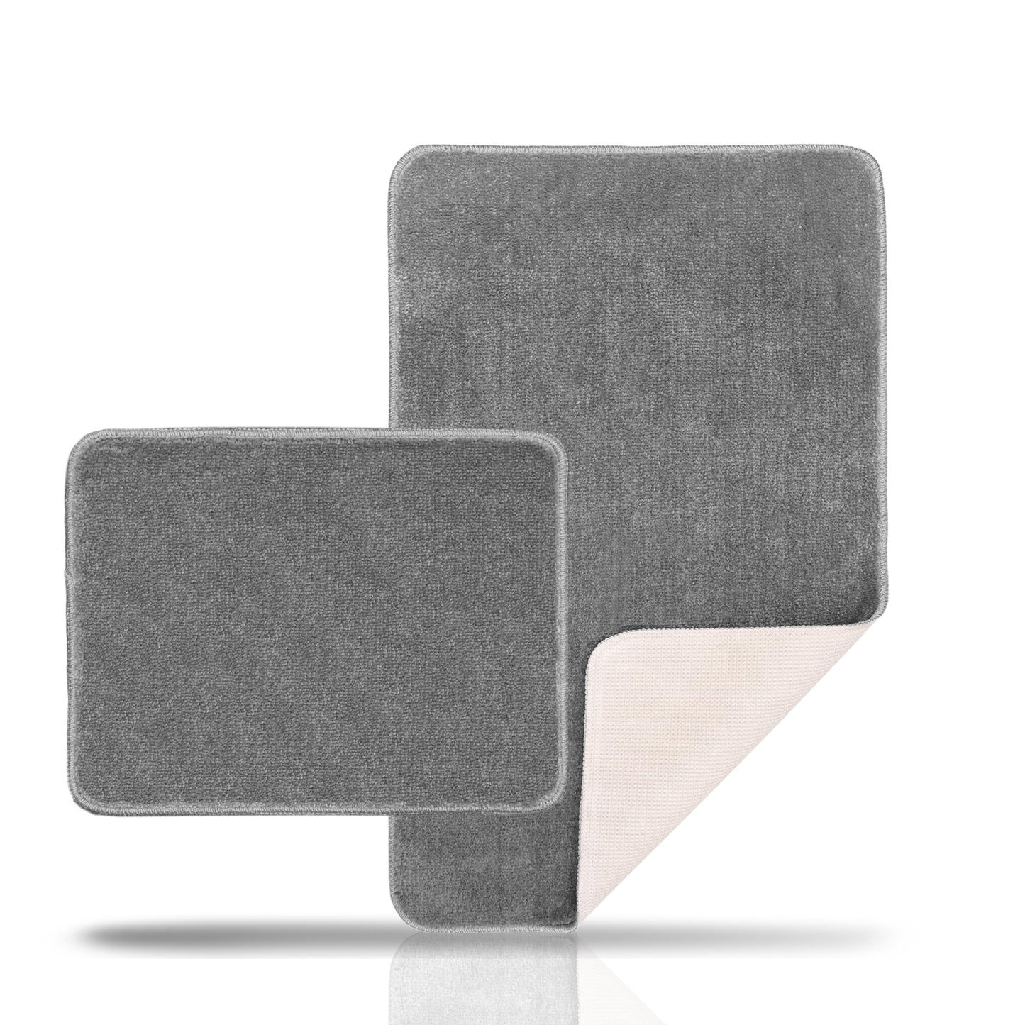 2er-Set Badematte, Grau 2 Set 50x80 cm + 40x50 cm