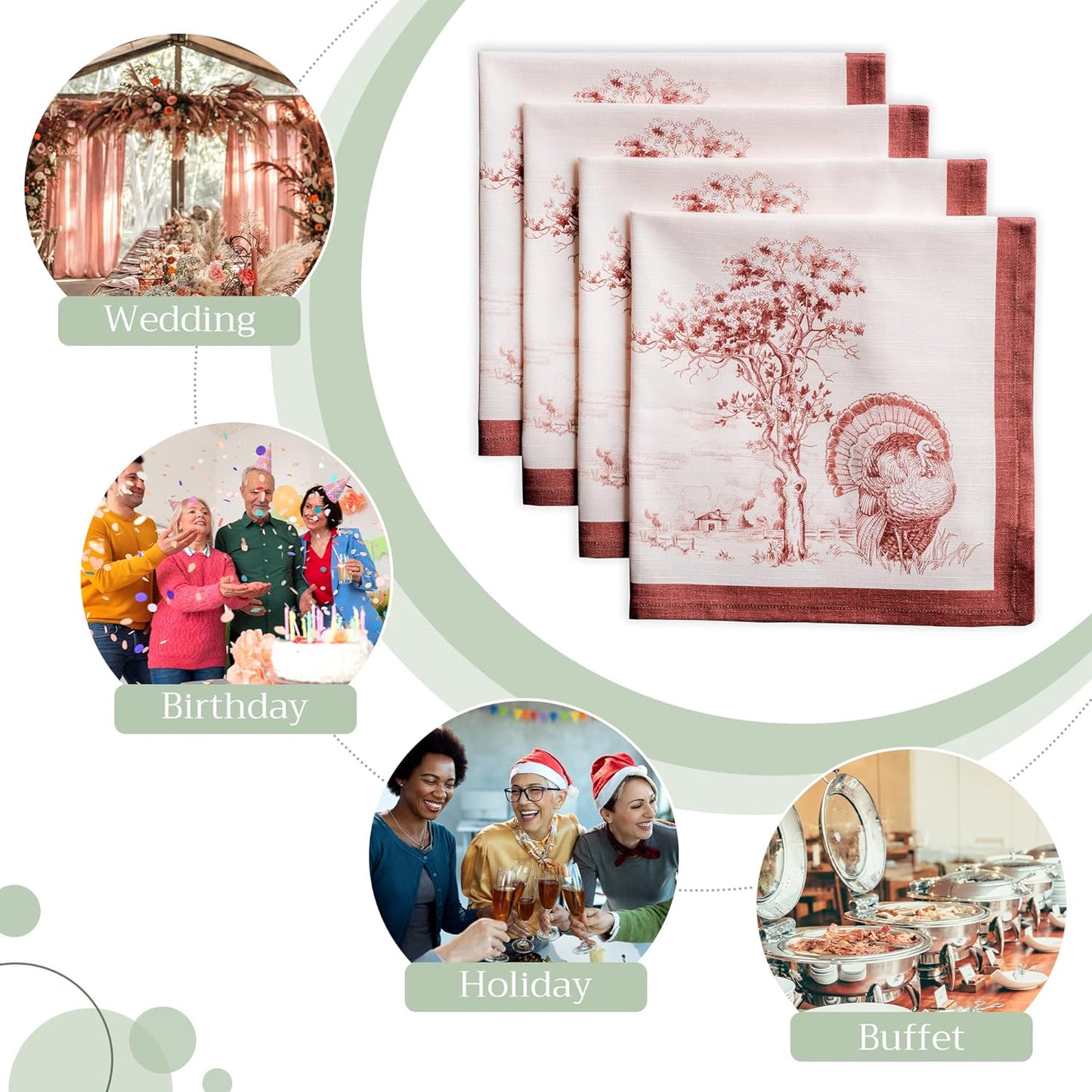 Stoffservietten-Set, Holy Jouy Brown