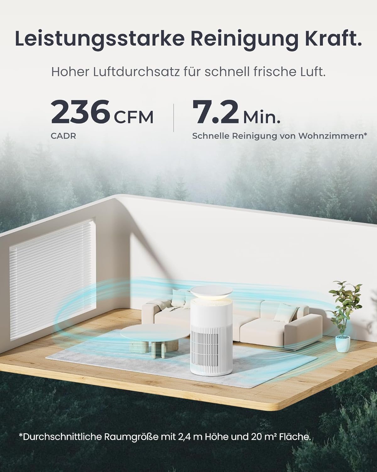 Luftreiniger mit App-Steuerung, Air Purifier Standard Weiss